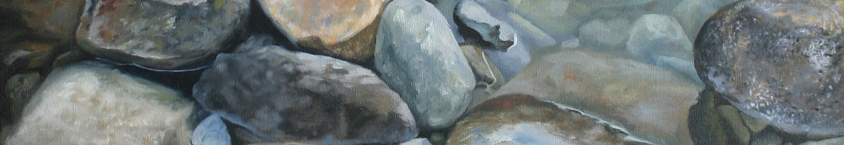 Footer image, painting of rocks.